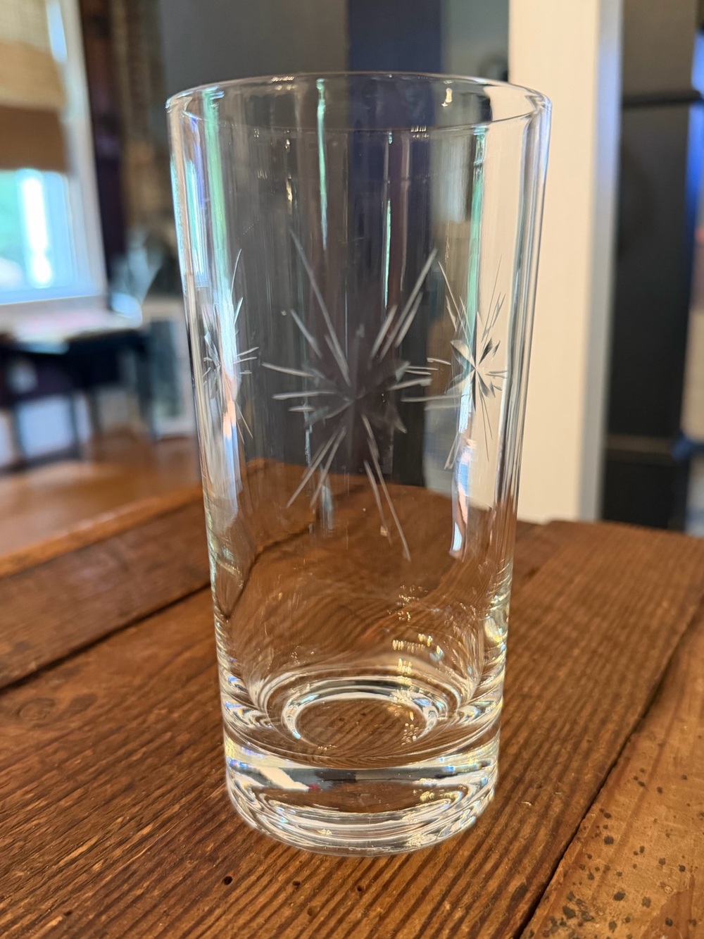 (6) Vintage MCM Clear Etched Star Highball Glasses - Picture 2 of 5